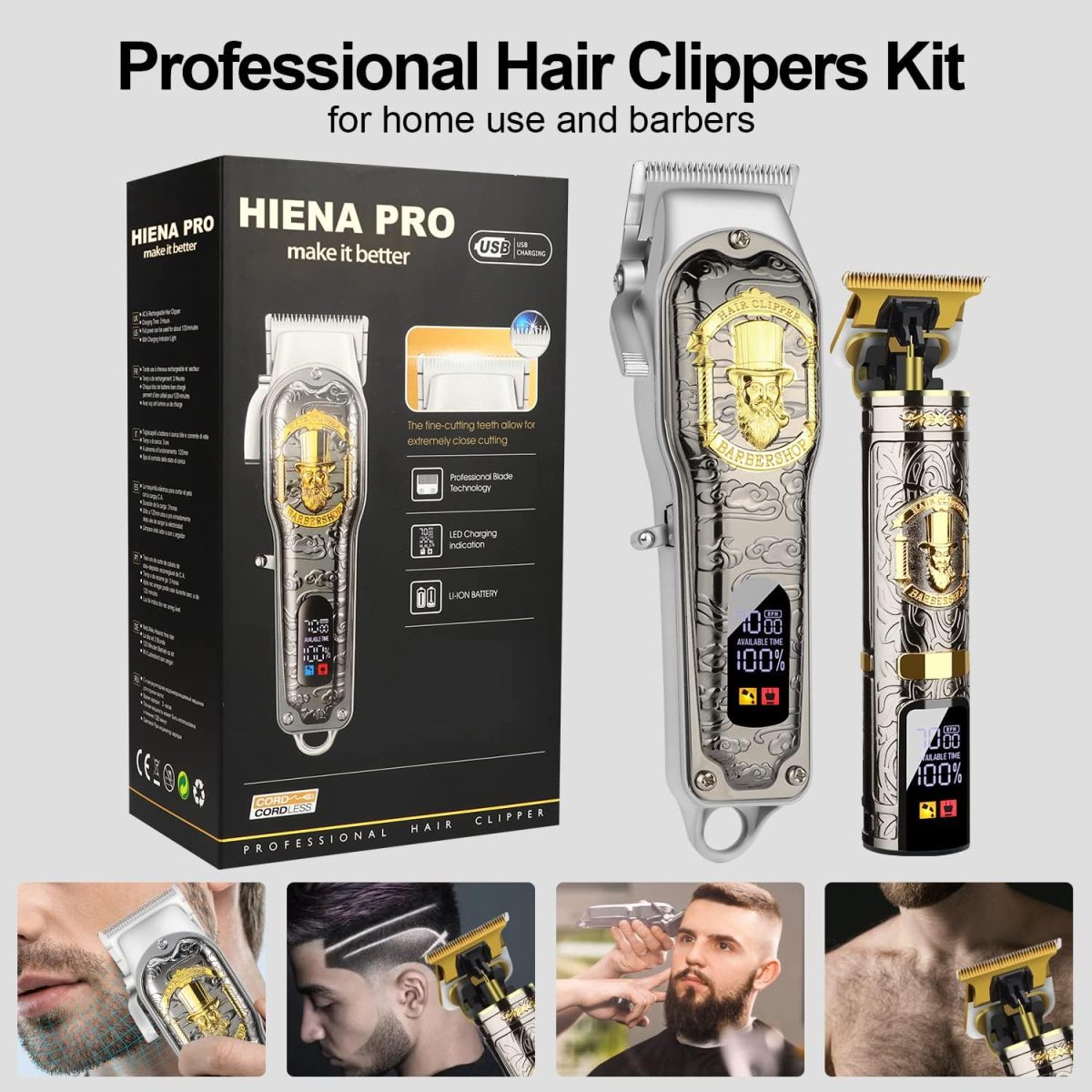 Hiena HI-33 Hair Clipper with LED Display - Image 3